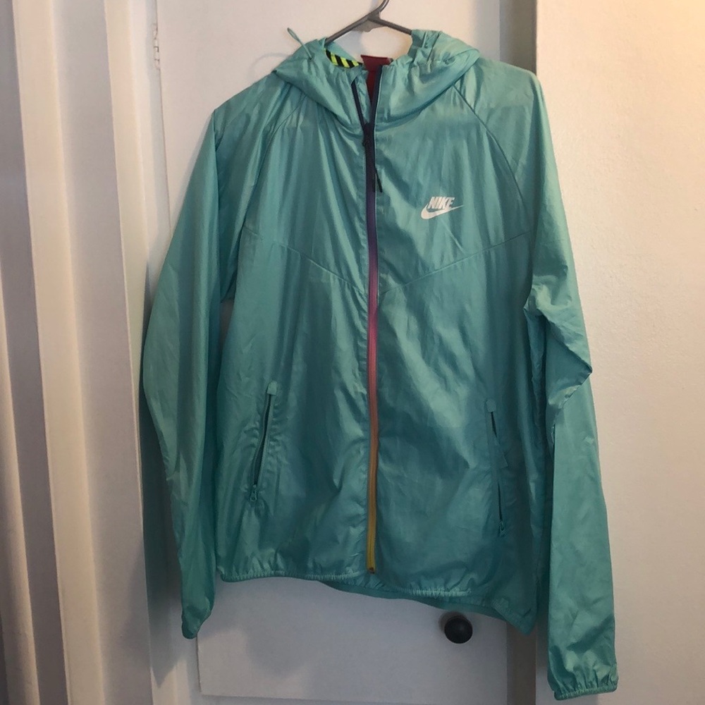 Nike windbreaker with rainbow zipper rare vintage